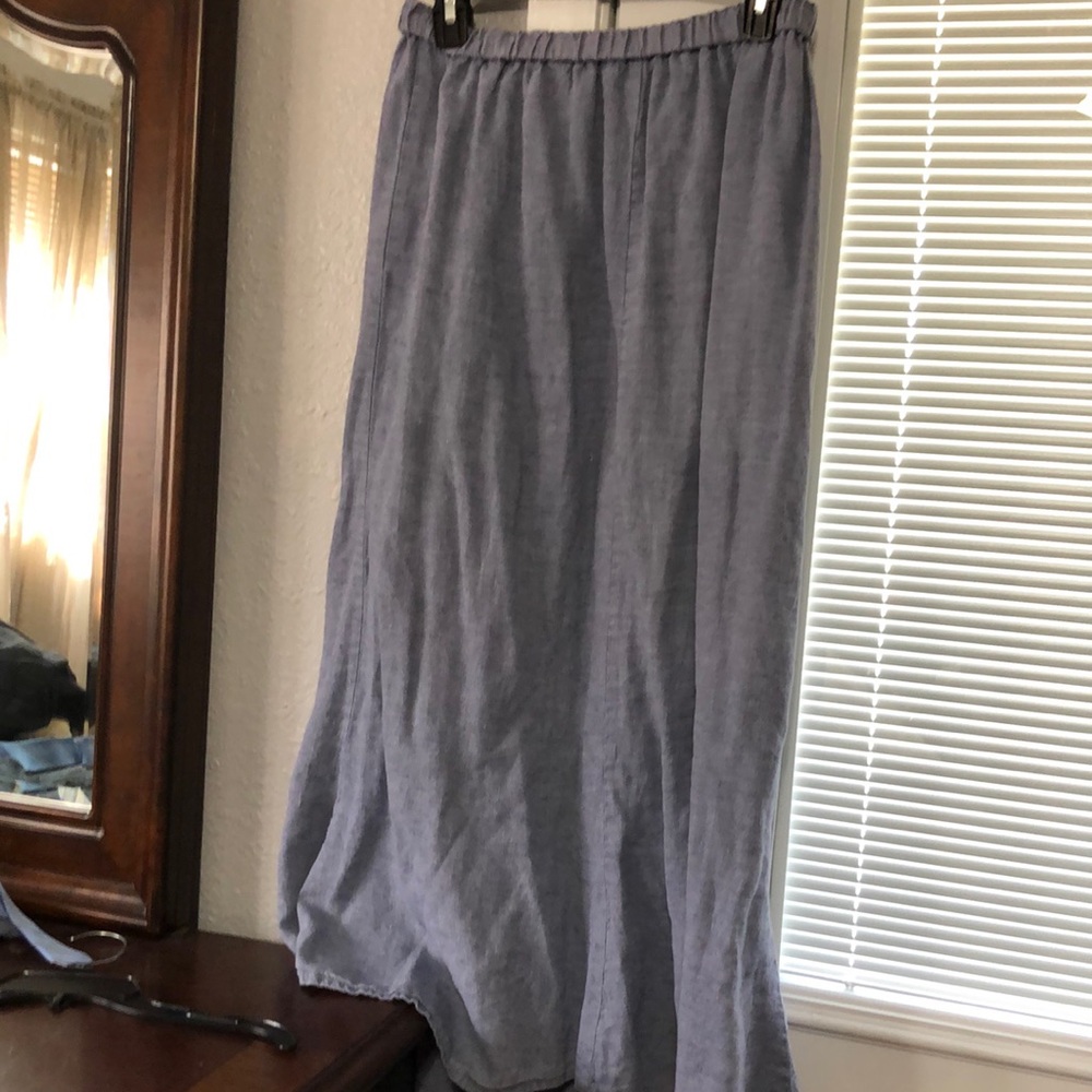 Flax blue tie back skirt
